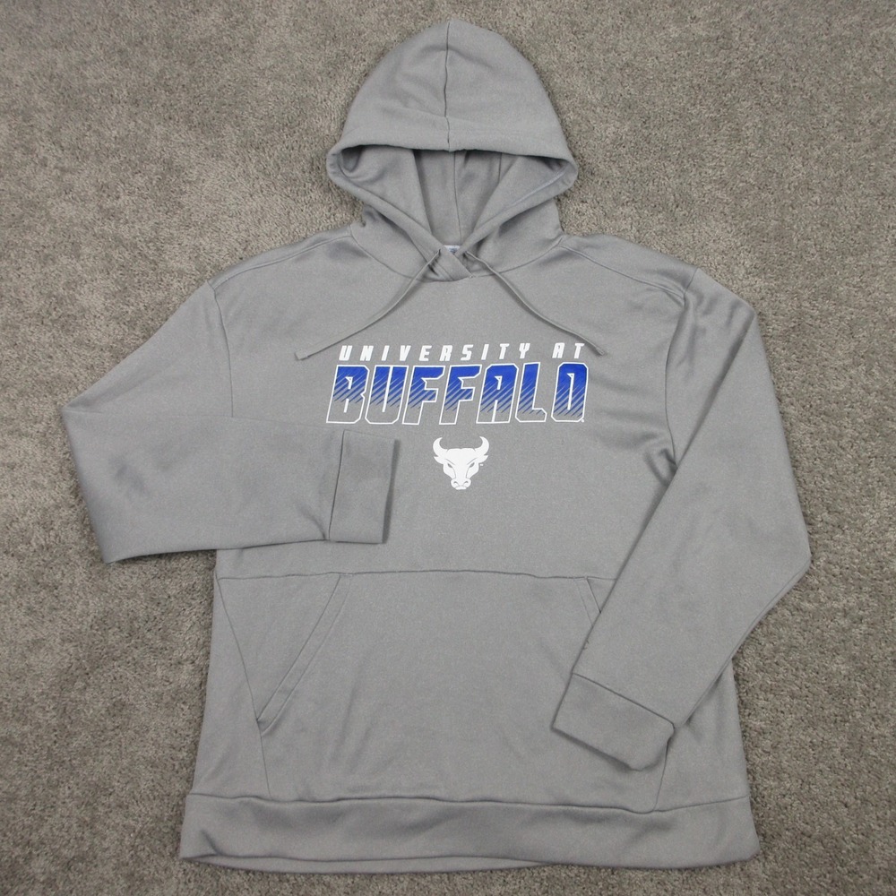 Buffalo Bulls Sweater Mens Large Gray Hoodie Sweatshirt Champion Fleece Sport